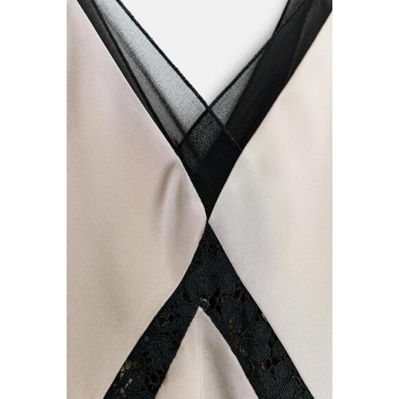 ZARA ASYMMETRIC SATIN EFFECT MIDI DRESS - Picture 9 of 9